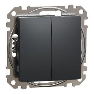 Potinkinis jungiklis, dviejų klavišų, antracito spalva, Sedna Design SSDD114105