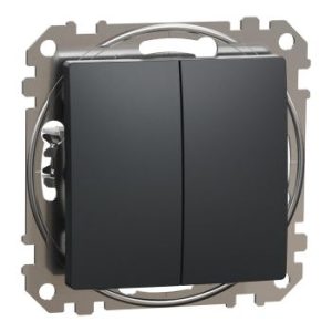 Potinkinis perjungiklis, dviejų klavišų, antracito spalva, Sedna Design SSDD114108