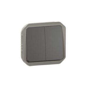 Potinkinis hermetinis perjungiklis Plexo 2 klavišų IP55 antracitas 069805L