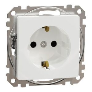 Potinkinis kištukinis lizdas su įžeminimu, baltas, varžtiniai gnybtai, IP20, Sedna Design SDD111021