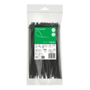 Kabelių tvirtinimo dirželiai 200×4.8mm juodi IMT46412  Thorsman